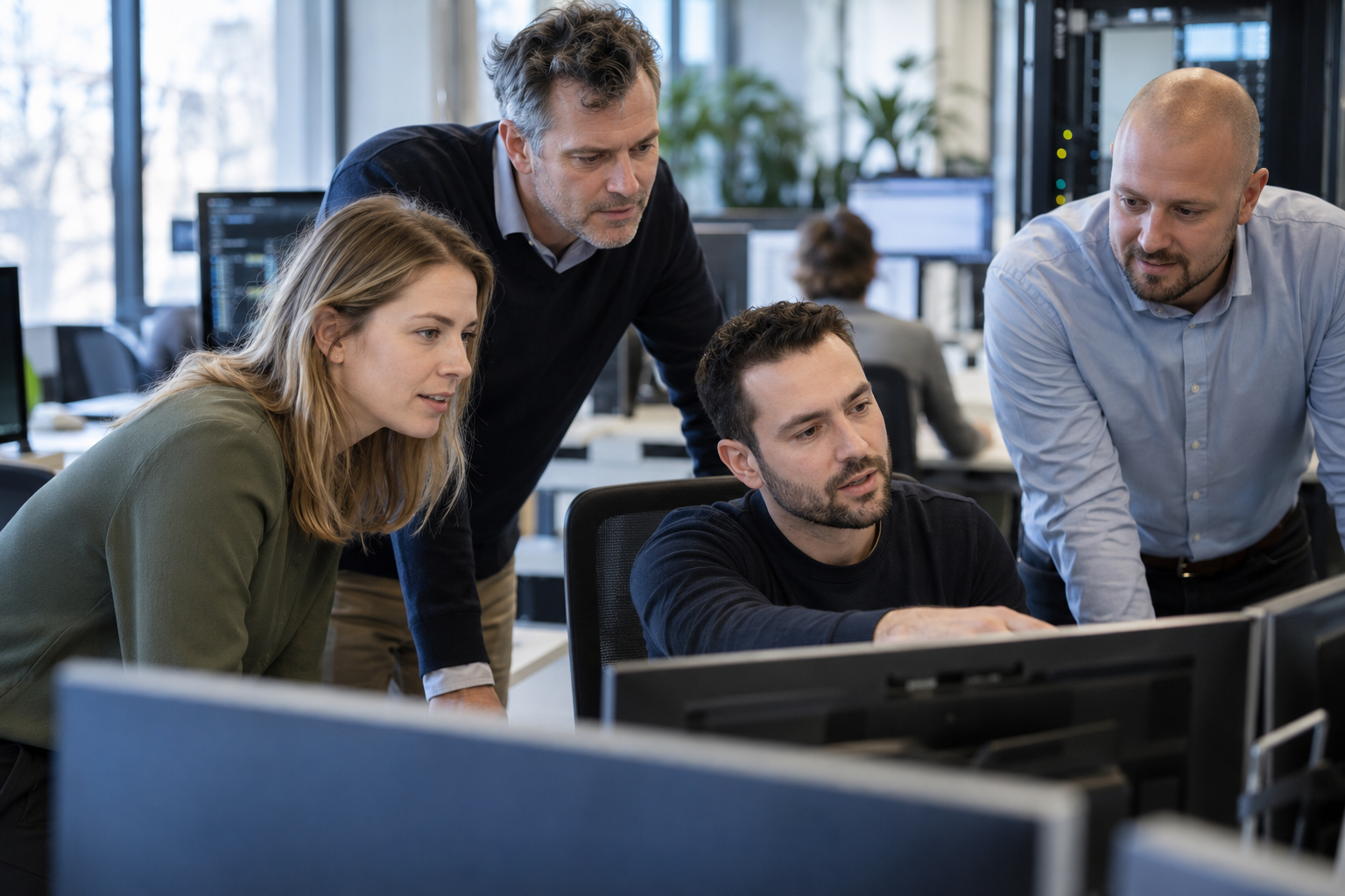 IT-serviceteam werkt samen